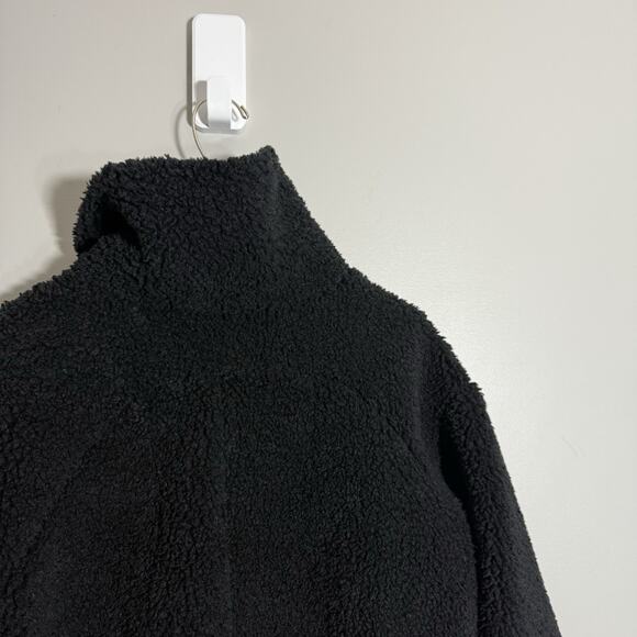 LULULEMON Women’s Black Cinchable Cropped Fleece Zip-Up Jacket Size 0 Fuzzy - Picture 5 of 9